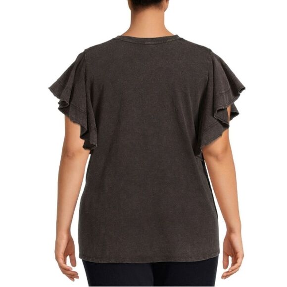 WOMENS Plus Size Flutter Sleeve Knit Top T-Shirt Blouses 2-Pack Size XXL - Picture 9 of 14